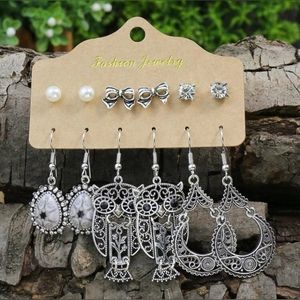 6 Pairs Decor Bohemian Earrings 🦉 Statement Jewelry New